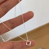 Korean version of simple square geometric necklace women's daily collarbone chain accessories