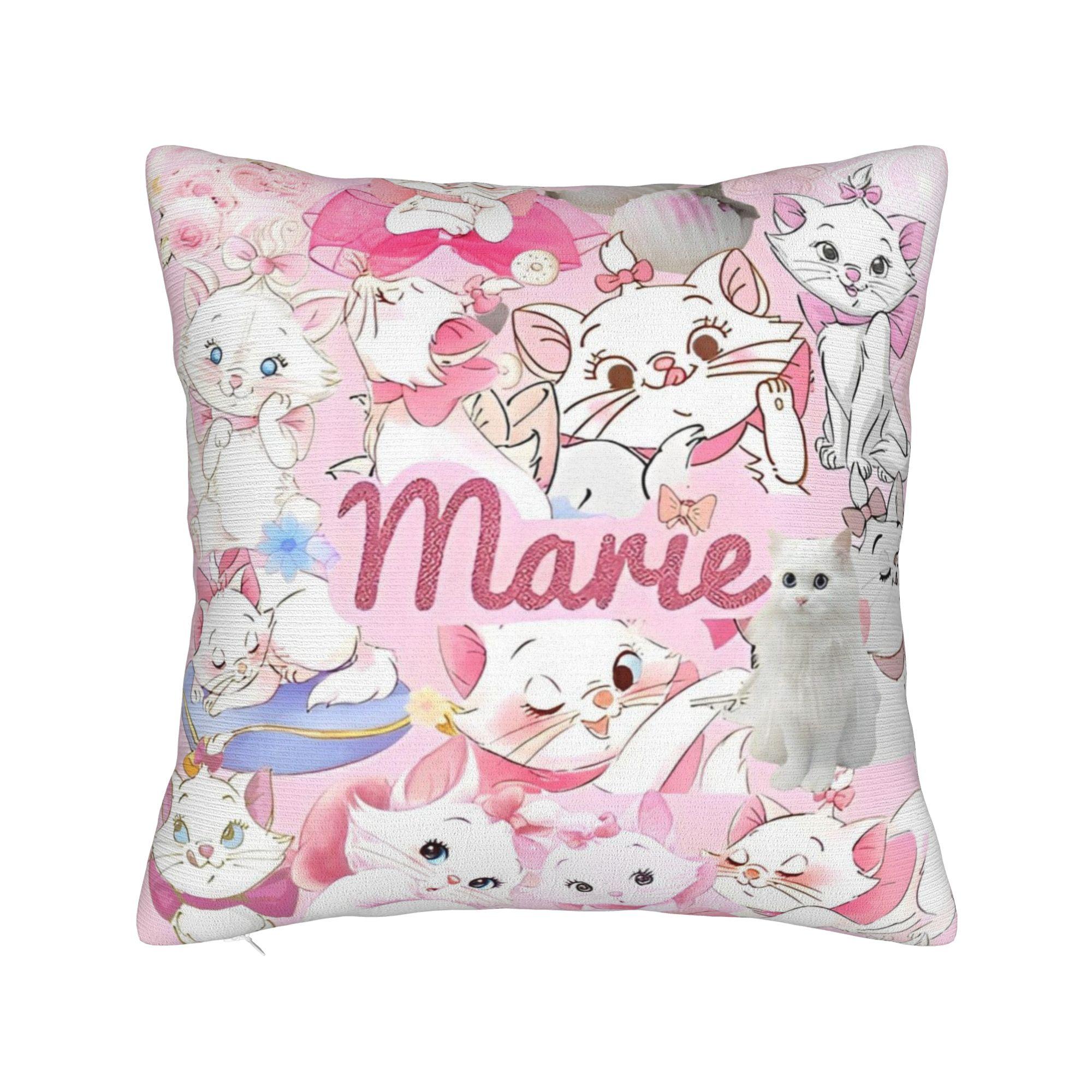 

Marie Cat Aristocats Square Pillow Cases Christmas Cushion Covers Novelty Decor Throw Pillow Case Cover for Living Room 40*40cm 30cmx30cm