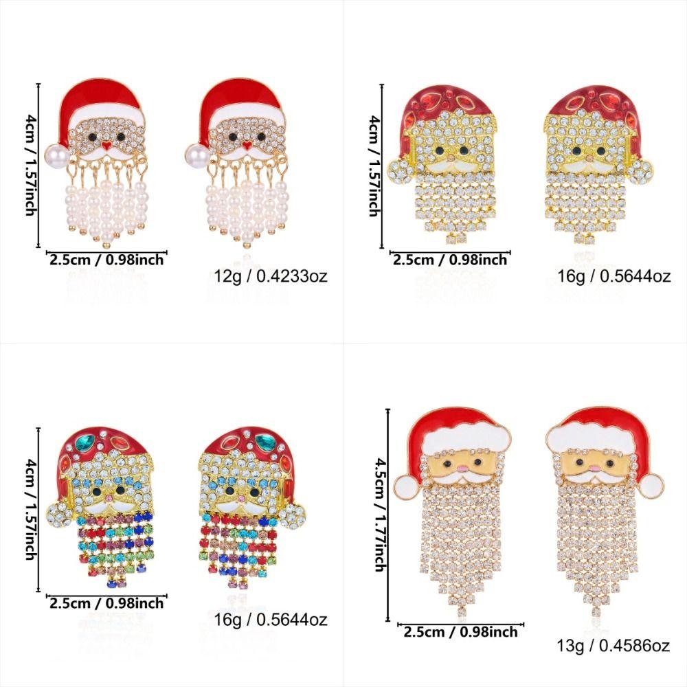 1 Pair Sparkling Christmas Drop Earrings Cute Santa Claus Dangle Earring  Gifts