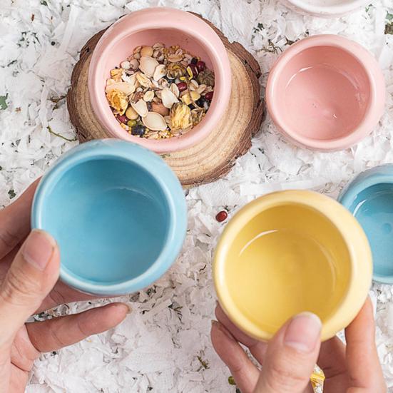 Ceramic Hamster Food Bowl Small Animals Feeding Drinking Bowl Non-tip Food Dish