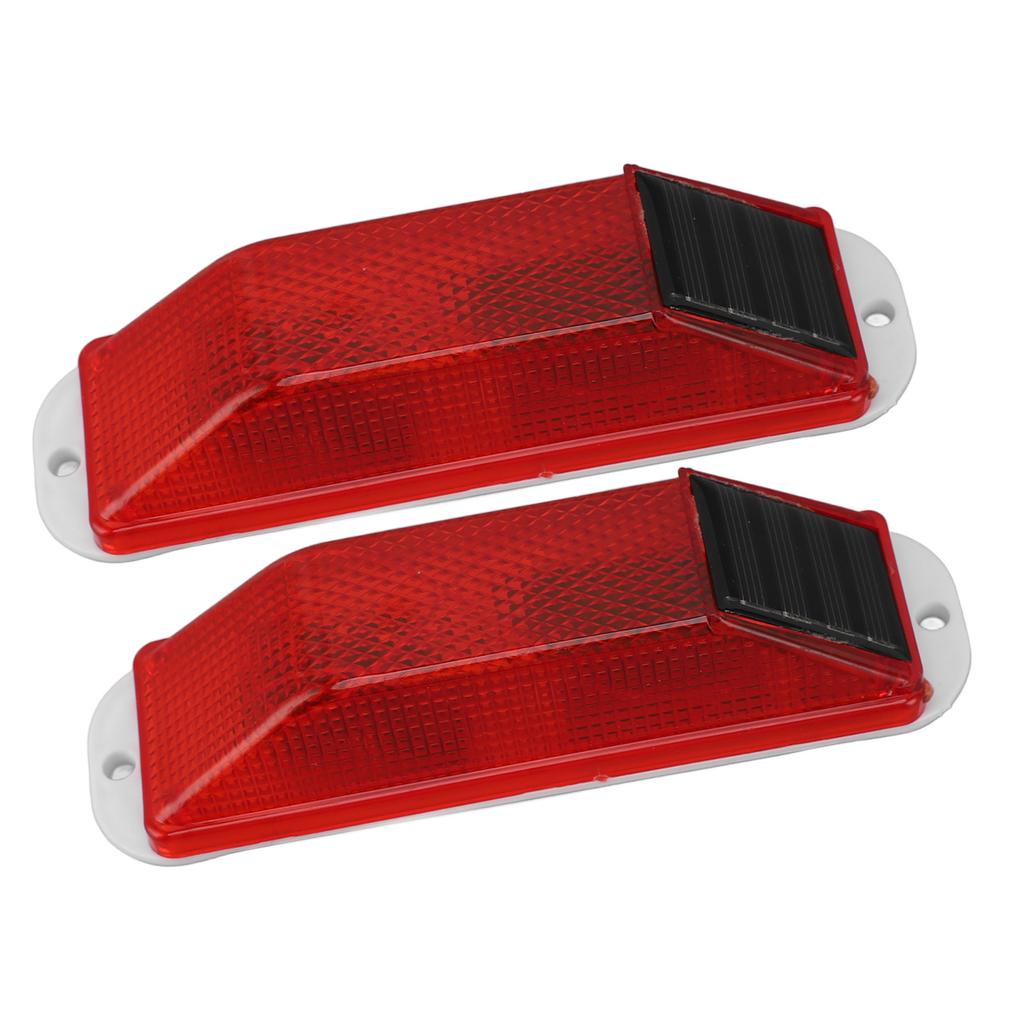 2pcs Solar Strobe Warning Light LED Warning Lamp High Bright Waterproof Light Control Flashing Bcon Barricade Construction Traffic Light