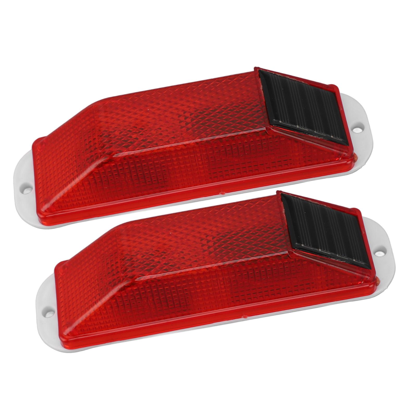 2 PCS Solar Warning Light 200mAh Light Control Waterproof Barricade Construction   Road Signs for Car Bike