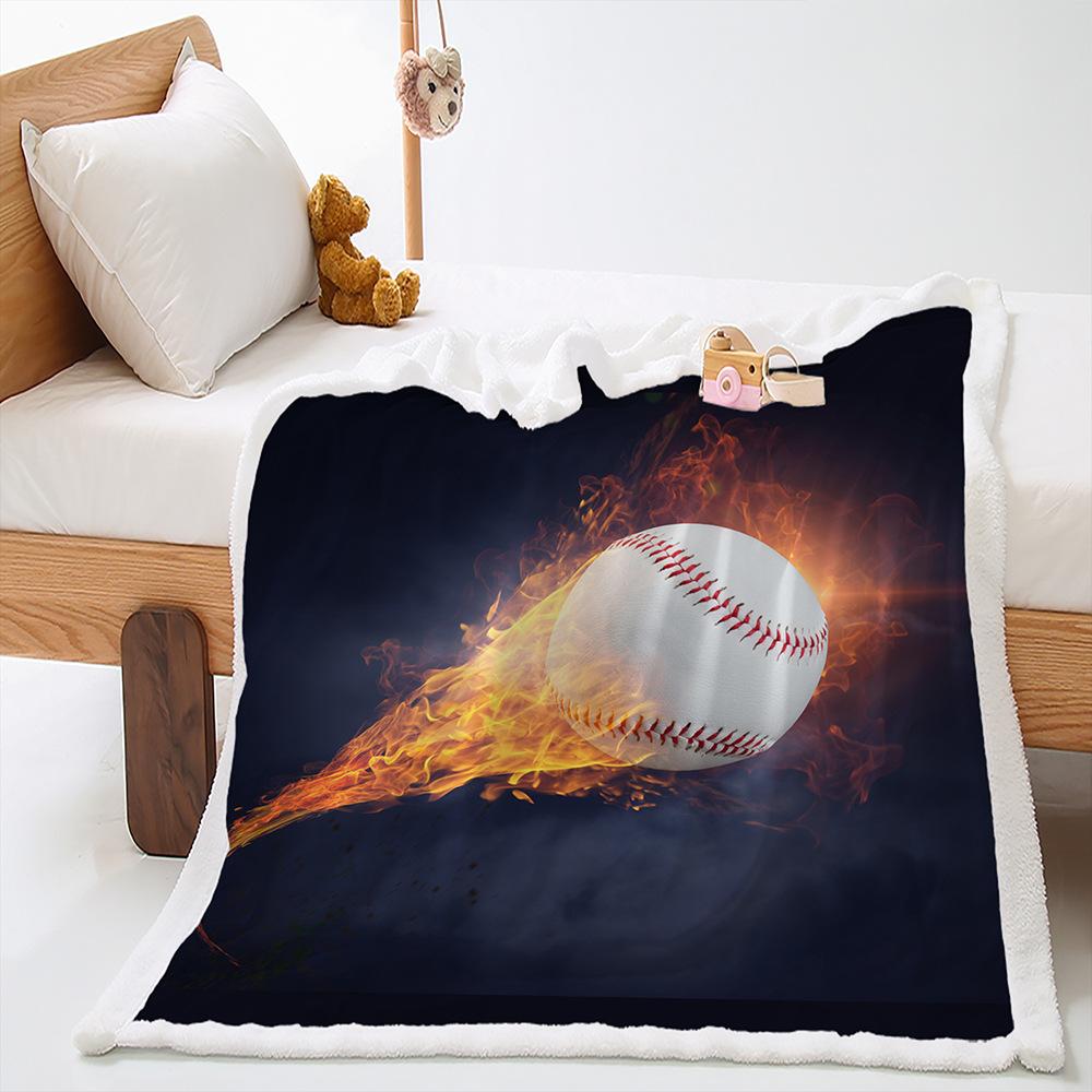 Blanket 2D Digital Printing Lamb Fleece Crystal Fleece Football Sports Blanket Blanket