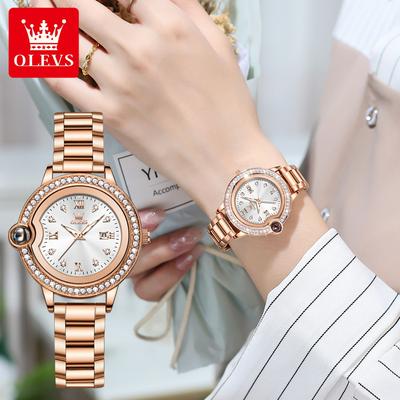 Diamond Encrusted Quartz Watch Small Niche Luxury Ladies' Calendar Wristwatch