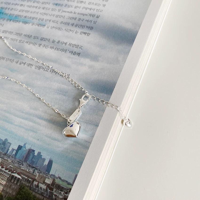 Sweet Double Heart Minimalist Necklace - Trendy & Versatile Clavicle Chain for Good Luck