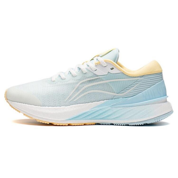 New LiNing YueYing 2.0 Cushioning Anti Slip And Wear Resistant Low Top Running Shoes Women's Beige Blue Yellow ARHS016-1