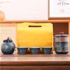 Convenient express cup, one pot, three cups, business gifts, ceramic kung fu tea set, souvenir travel tea set
