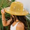 Sparkle Womens Cowboy Hat Western Cowgirl Hats Rhinestones Party Prop Disco Hats