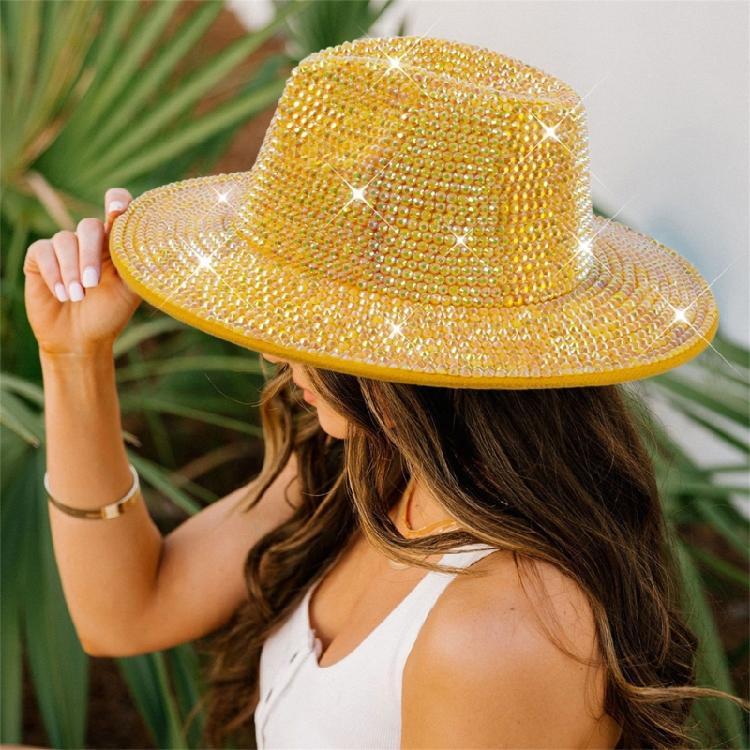 Sparkle Womens Cowboy Hat Western Cowgirl Hats Rhinestones Party Prop Disco Hats