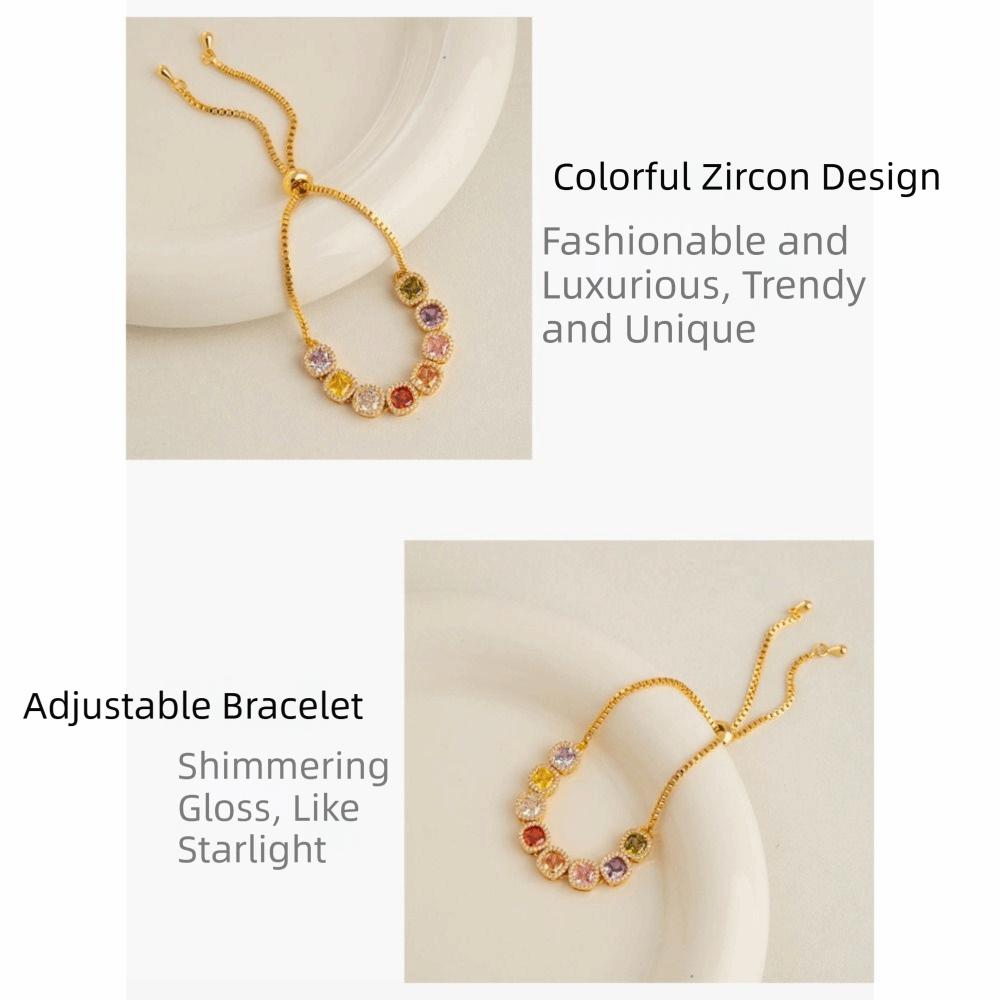 Luxury Geometric Cube Bracelet Exquisite Colorful Stackable Bracelet Friendship Gift
