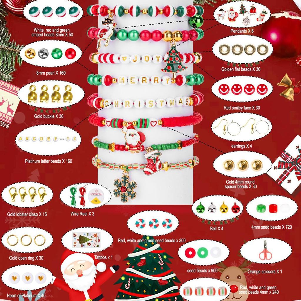 Christmas Diy Soft Pottery Beaded Bracelet Handicraft Friendship Bracelet Making Jewelry Set