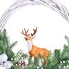 Christmas Winter Wreath, Front Door Wreath,Elk Ornament Artificial Xmas Wreath for Party
