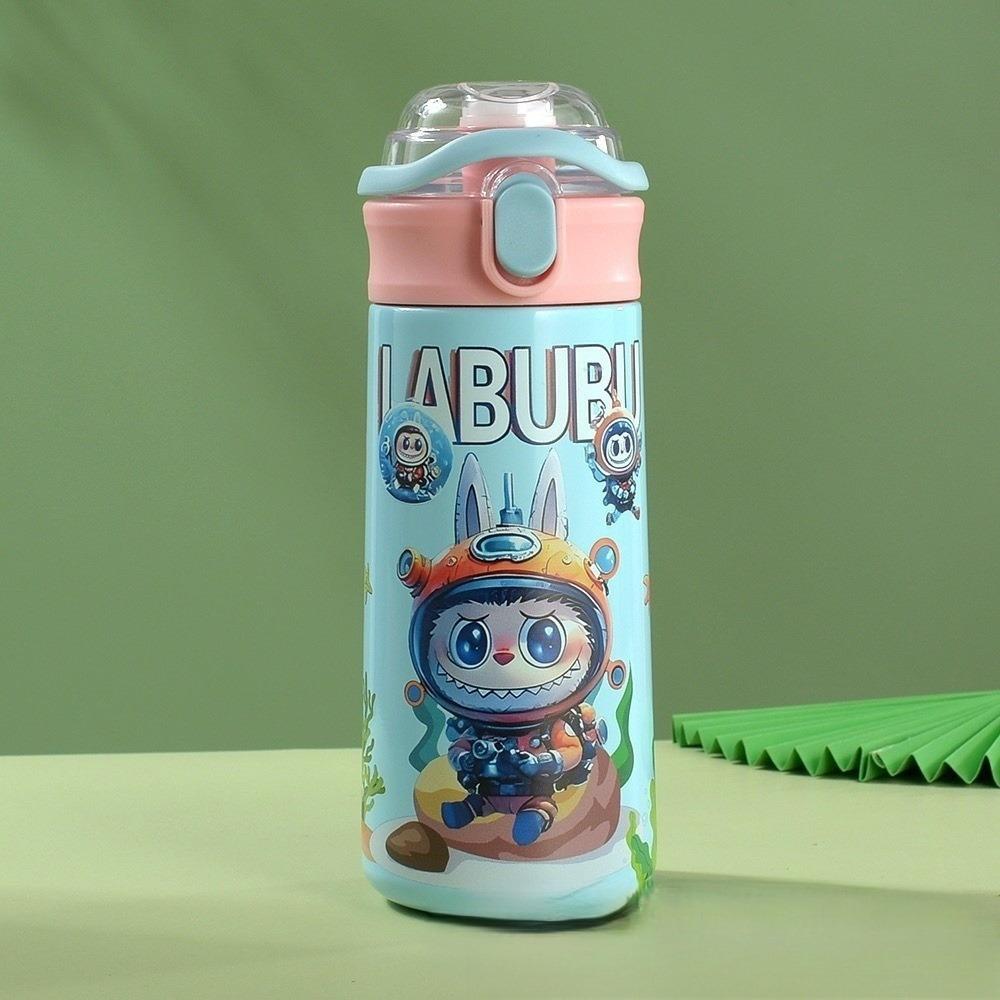 Straw Carter Portable Pea Cup Cartoon Double Drinking Cup Thermos Cup 304 Stainless Steel