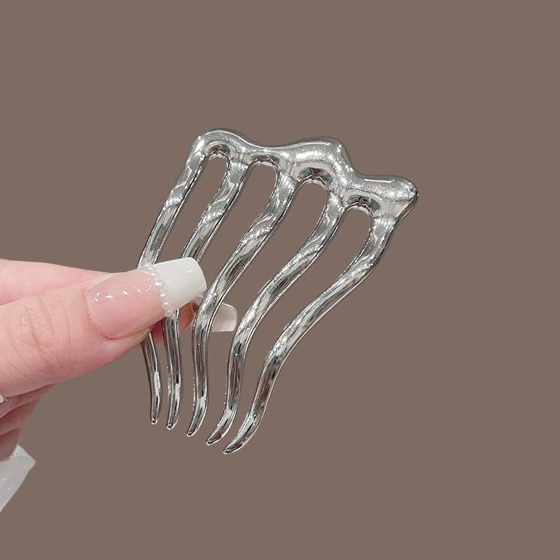 1pc Minimalist Metal Hair Comb Tones Non Slip Styling Perfect Effortless Daily Hairdos Sleek Minimalist Hair Accessories