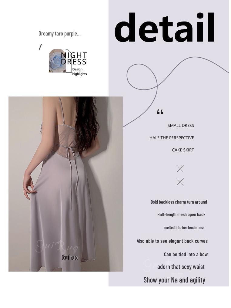 Elegant Plus Size Padded Mesh Nightgown: Spaghetti Strap Temptation Women’s Homewear