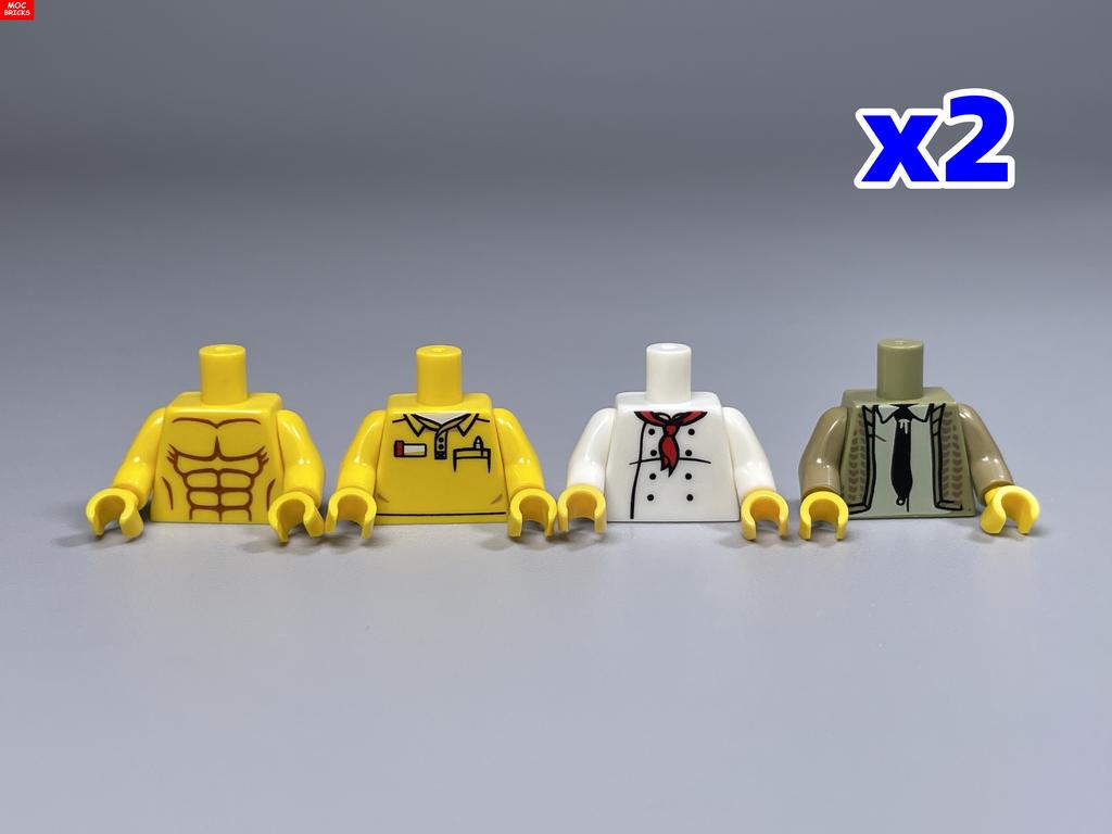 MOC Bricks Suit Series Chef Bridegroom Torso Cloth 4cm Figure Body Part Educational Building Blocks Assembled Toys Plastic Doll