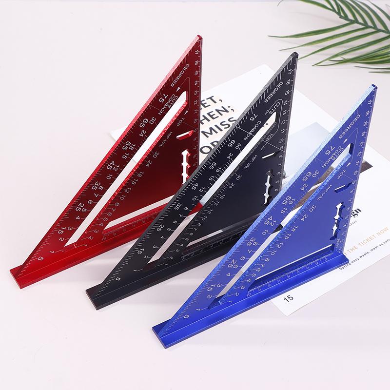 7-Inch Metric Woodworking Aluminum Alloy Triangle Gauges Right Angle Ruler Measuring Gauging Tools High Precision Marker Ruler