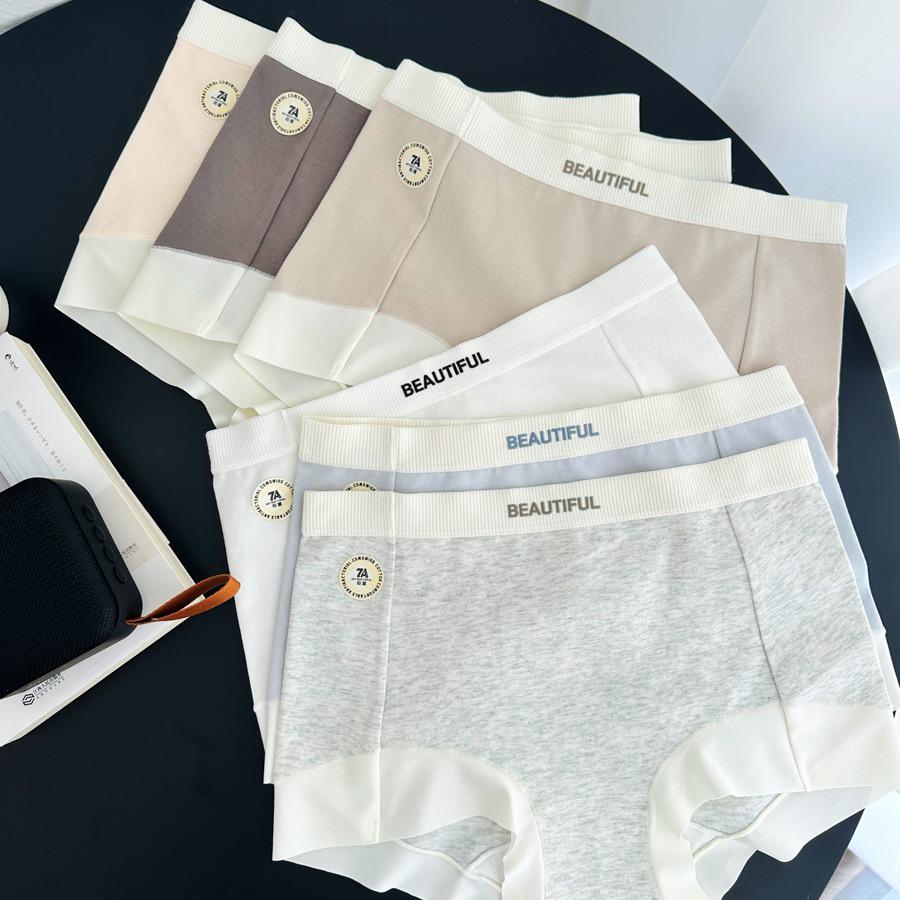 6200 All-Cotton 7A Antibacterial Women's Mid-Waist Boxer Briefs 2-in-1 Safety Pants