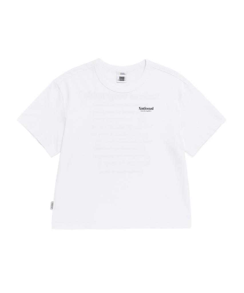 NATIONALGEOGRAPHIC N262Wts982 [Aerosilver] Women'S Abyss Graphic Semi-Crop Short Sleeve T-Shirt White
