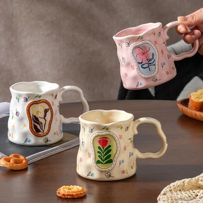 Kreative Handnadel Keramiktasse Haushaltswasserbecher Leichter Luxus Paarbecher Mädchen Hoher Wert Kaffeetasse Designgefühl