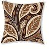 Brown Floral and Geometric Patterned Doublesided Printed pillow cover Short plush Suitable living room sofa throw cushion cover