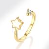 Star Rotating Open Ring For Women Enamel Spinner Band Unique Design Stress Relief Jewelry Fashion Accessory Gift