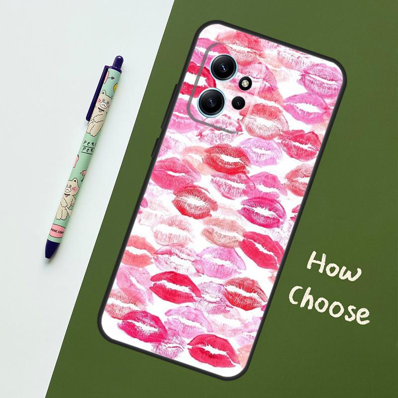 Lipstick Love Fashion Case For Xiaomi Redmi Note 13 10 11 12 14 15 Pro Plus Cover For Redmi 15C 15 14C 10C 12C 13C