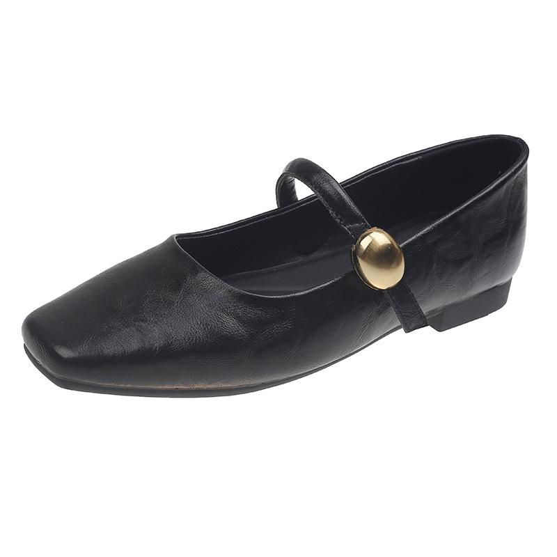 

Women s Mary Jane Flat Shoes 2026 Spring Autumn French Retro Leather Shoes Fashion Anti Slip Outdoor Casual Shoes Zapatos Mujer 35 чёрный