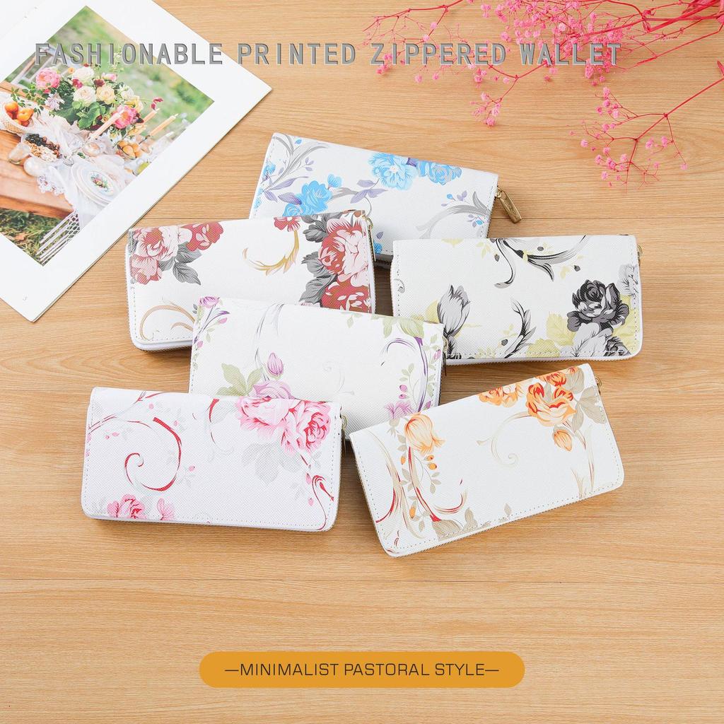 Women's Rose Print Wallet & Phone Bag