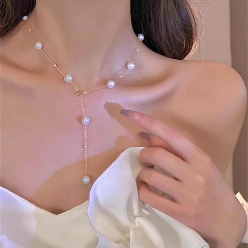 Pearl Necklace for Women, Light Luxury, High-end, Fresh and Light, Sweet and Charming, Simple and Fashionable.