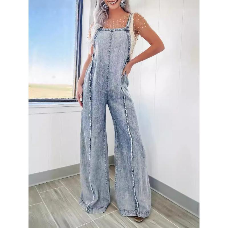 JPNTKY Women s Fashion Casual Solid Color Print Jumpsuit S