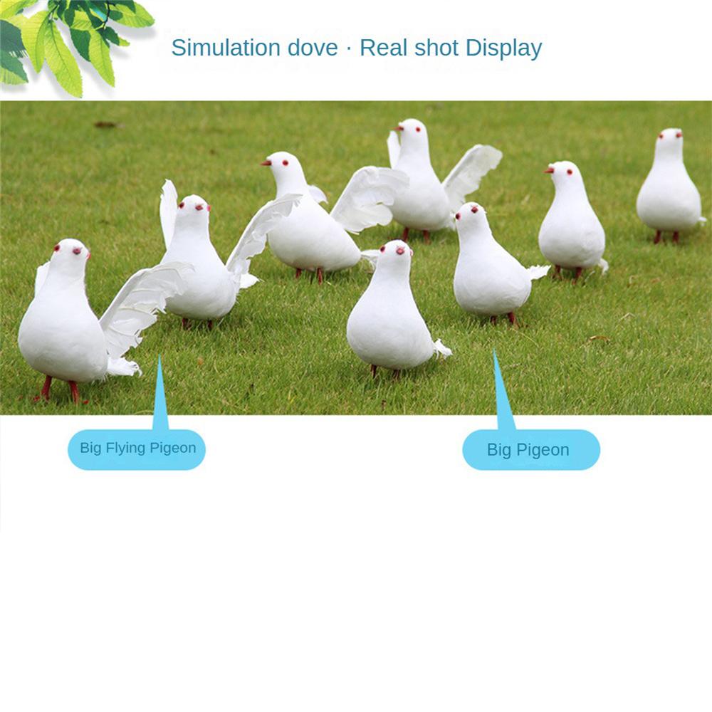 Simulation Foam White Pigeon Fake Artificial Imitation Bird Wedding Decor Model Handicraft Foam Doves Garden Ornament Home