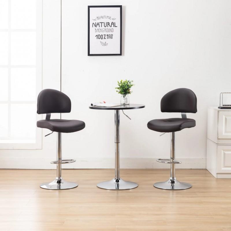 Day and Night - Day and Night Kitchen Stools 2 Units Brown Synthetic Leather
