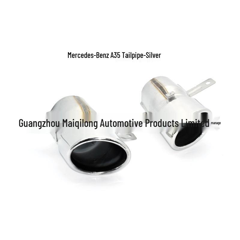 Black Dual/Quad Exit Tailpipe for Mercedes-Benz A-Class A200 A220 W177, A35, A45, AMG Rear Lip
