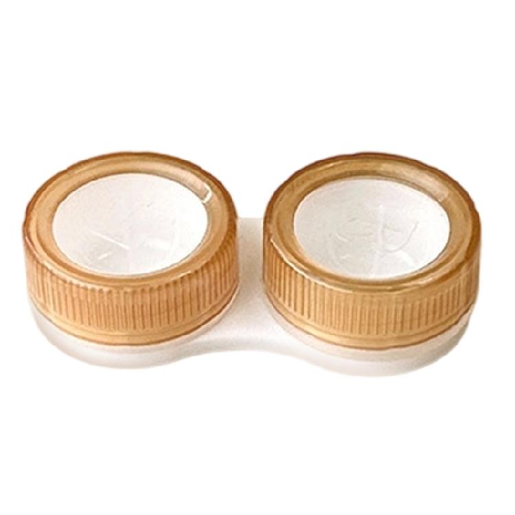 

Portable Clear Contact Lenses Box Secure Snap Closure Leak Resistant ABS Construction For Convenient Portability коричневий