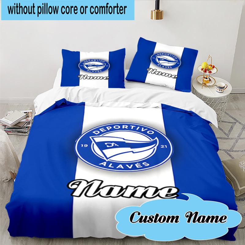 3PCS Custom Name Deportivo Fan Gear Bedding Set, Including 1pc Duvet Cover And 2pcs Pillowcases, Suitable for dorms and bedrooms Gift