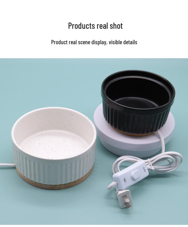 Heated Ceramic Pet Water & Yogurt Bowl for Cats & Dogs