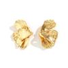 Goth Geometric Metal Petal Flower Stud Earrings for Women Fashion Statement Trendy Gold Color Piercing Earrings Y2K Accessories