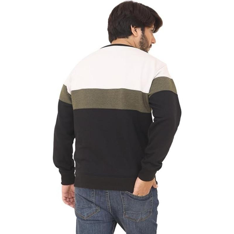 Men's Fleece Crew Neck Sweatshirt Pullovers Long Sleeve Jumper Casual