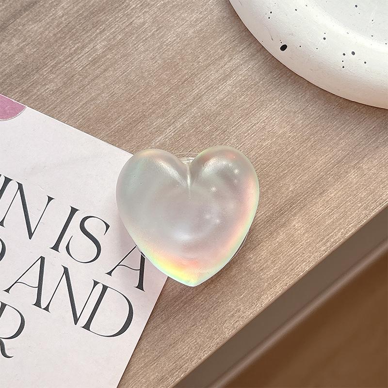 

Colorful 3D Heart Phone Holder: Retractable Korean Style Airbag Ring Stand for Desk & More