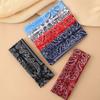 Flower Printed Hair Band Sweat-absorbing Sports Cross Headband Boho Style Wide Hairband