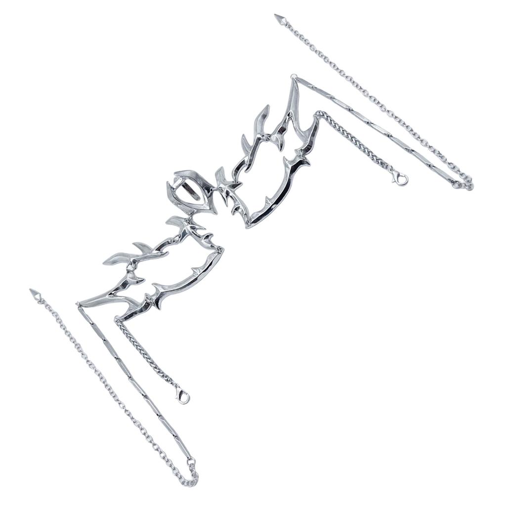 Mechanical Half Mask Irregular Metal Face Accessory Cosplay Face Chain Halloween Unisex Fashion Jewelry for Party Wear