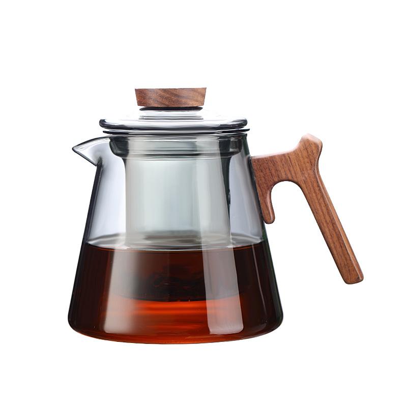Glastheekanne Hochtemperaturbeständige Teekanne Haushalt Teeset Teekannenset Einzelkanne Neue Gesundheits-Teekanne
