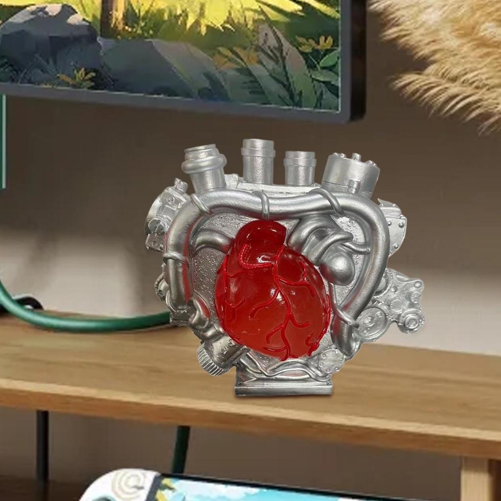 Statua Silnika Serce Silnika Dekoracja Stołowa Rzeźba z Żywicy Do Szafki TV Miejsce Pracy Gablota Sypialnia Dom Półka na Książki