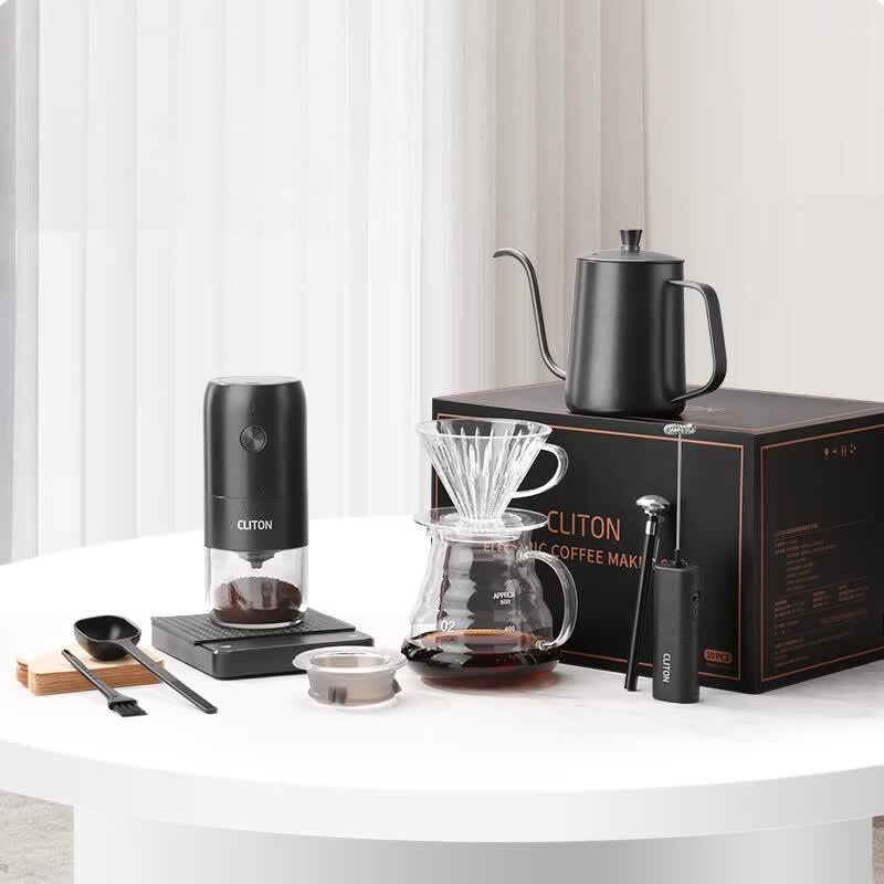 CLITON Hand Coffee Grinder and Pour-Over Set