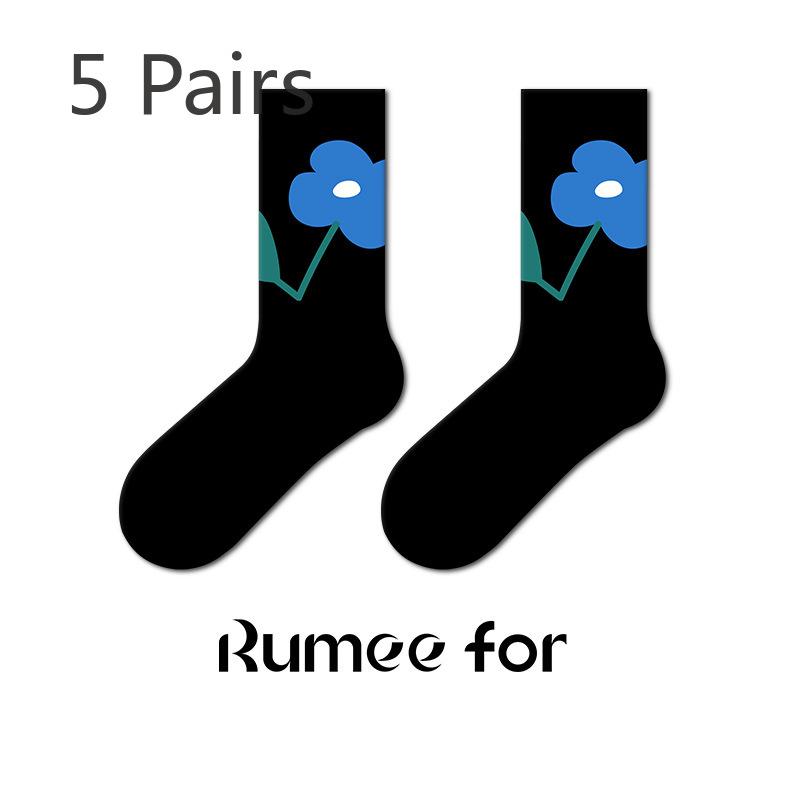 

5 Pairs of Girls Spring and Autumn New Student Lovely Bow In The Tube Socks 5 Pairs