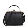 Fashi Women Clip Bags PU Leather Tote Handbag Female Kiss Lock Bag Luxury Vintage Crossbody Purse Bags Messenger Bag for Women