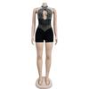 Fashion Women's Mesh Drilling Bubble Beads Sleeveless Shorts Jumpsuit