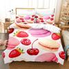 Bedding Set Pink Love Heart Duvet Cover Boys Fashion Quilt Cover Girls Room Cute Sweets Bedding King/Queen Duvet Cover Set