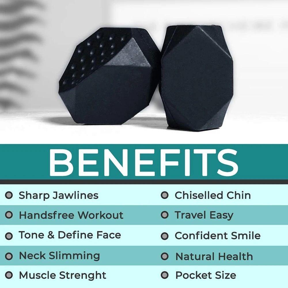 Facial Chew Bite Muscle Jaw Exerciser 40/50/60Lbs Double Chin Jawliner Redefine Jawline Trainer